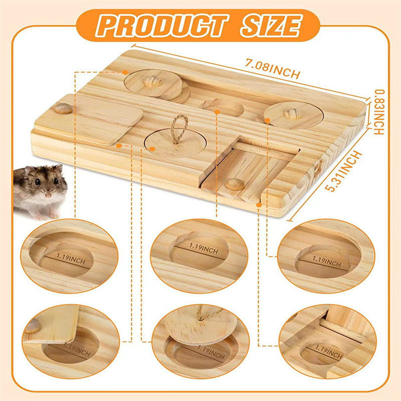 Wooden Hamster Feeder Household Feeding