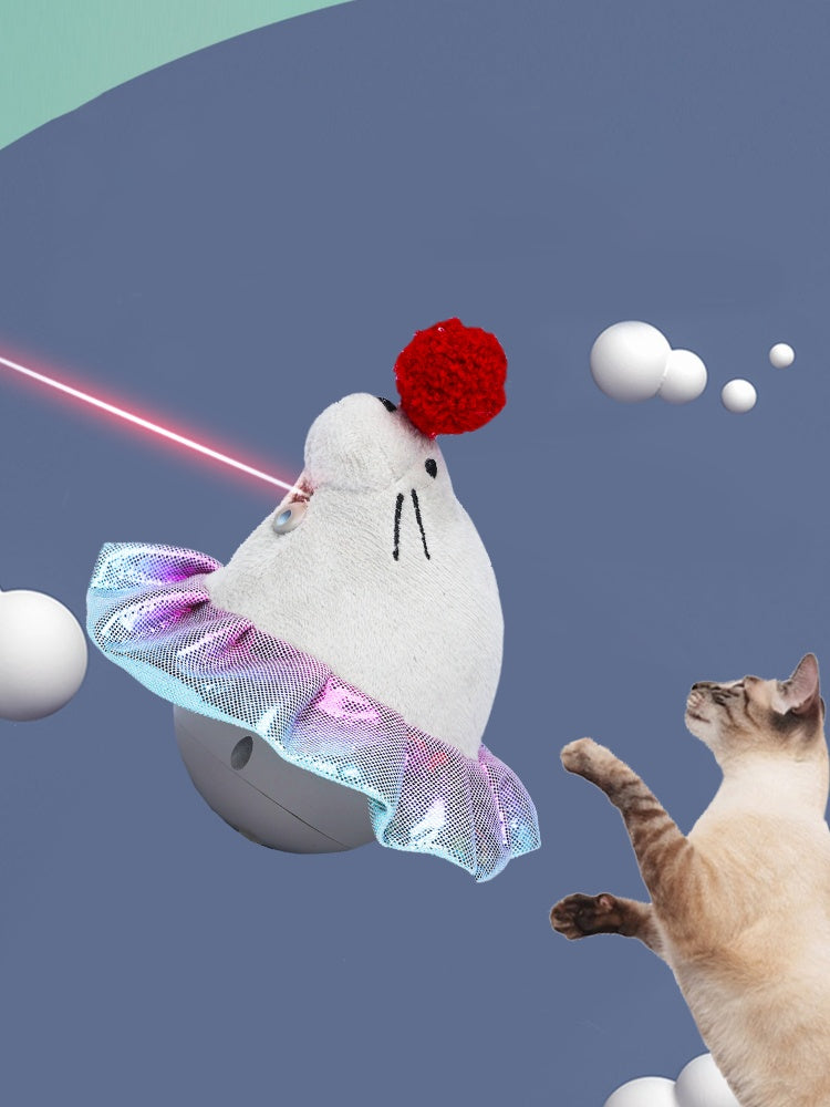 Electric Laser Teasing Cat Stick Toy Ball