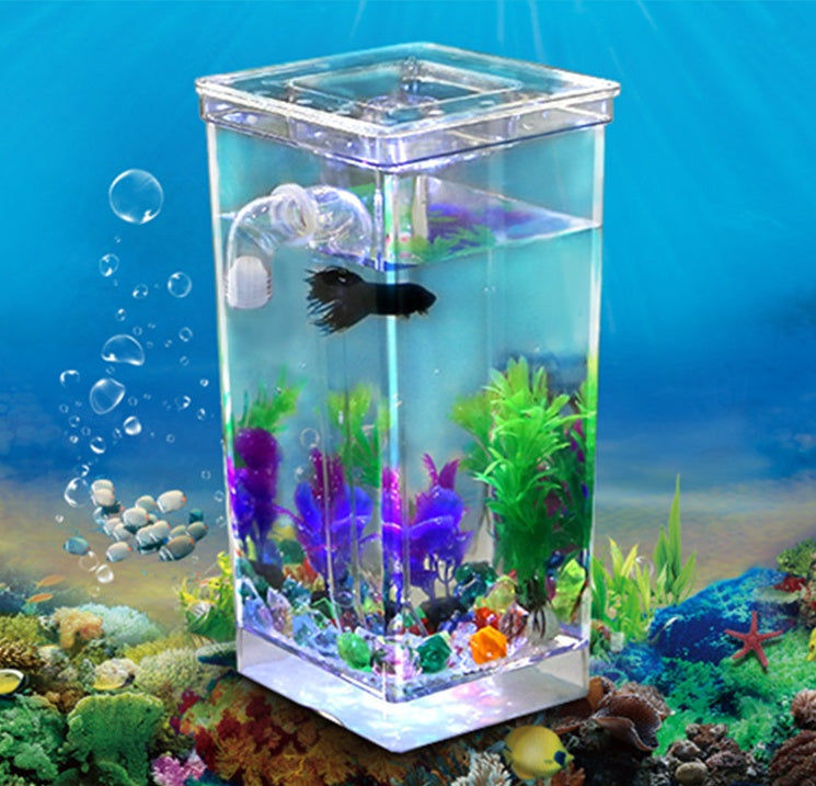 Goldfish filter cylinder self-cleaning small desktop fish tank