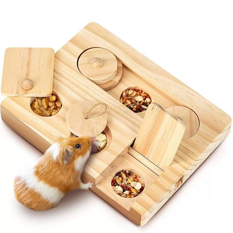 Wooden Hamster Feeder Household Feeding