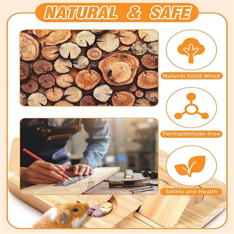 Wooden Hamster Feeder Household Feeding