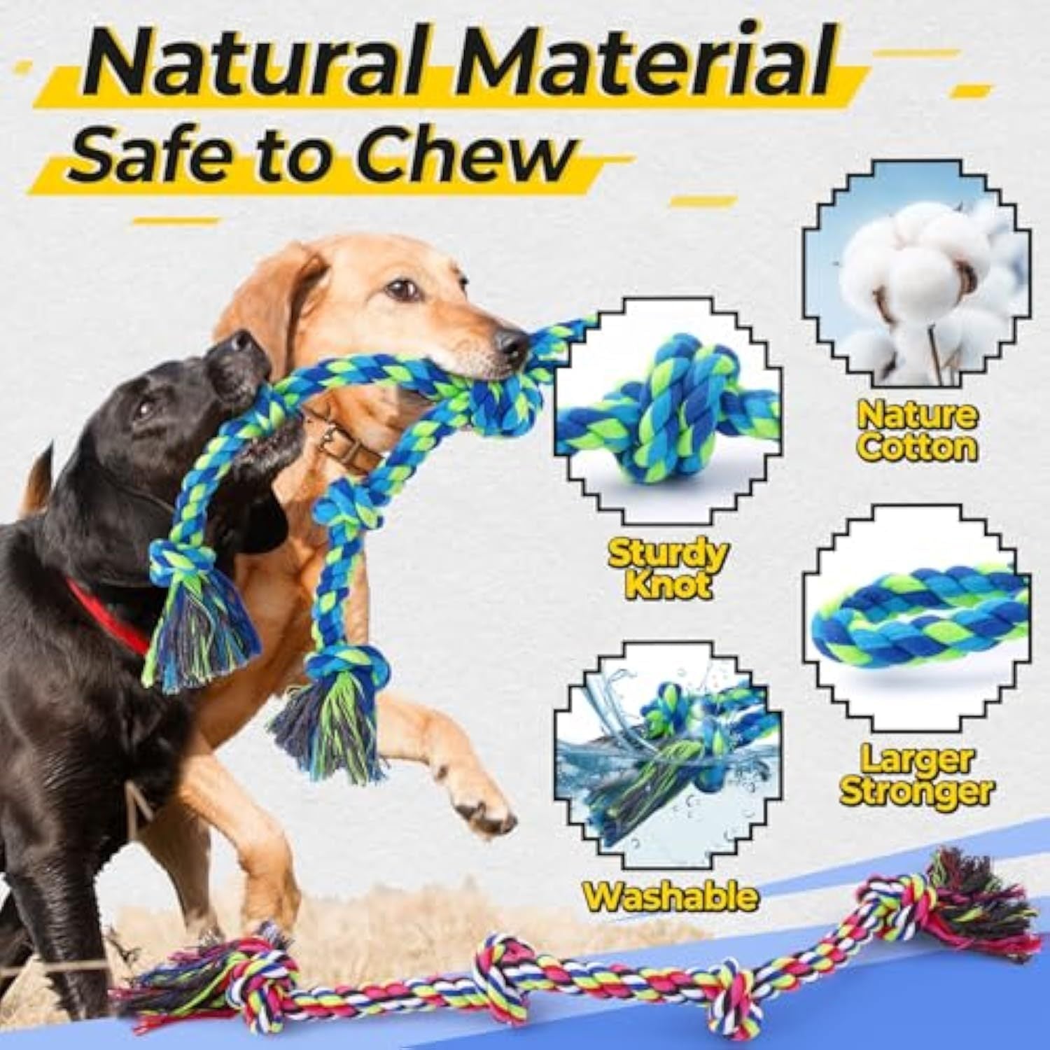 Heavy Duty Dog Rope Toy For Aggressive Chewers