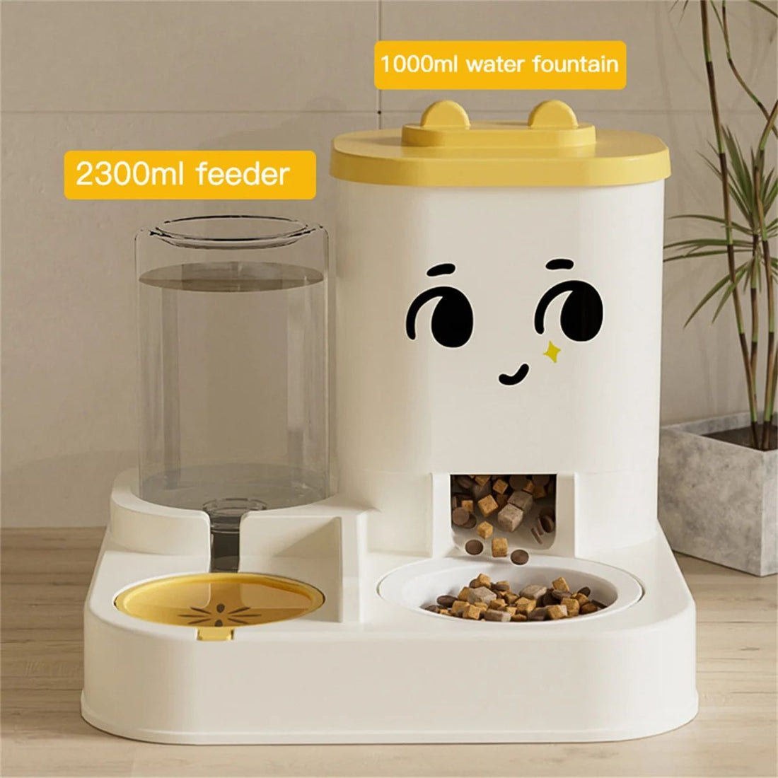 Pet Cartoon Feeding And Watering Dispenser