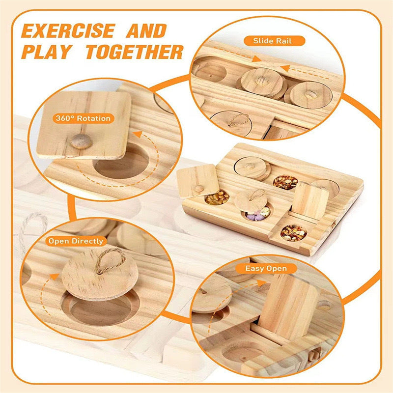 Wooden Hamster Feeder Household Feeding