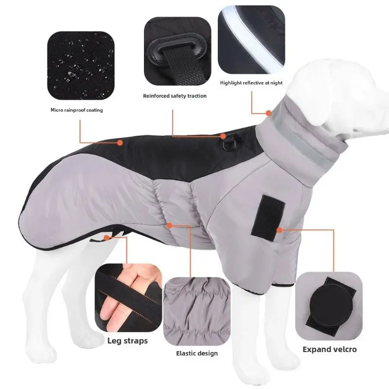 Waterproof Large Dog Jacket Warm Dog Clothes